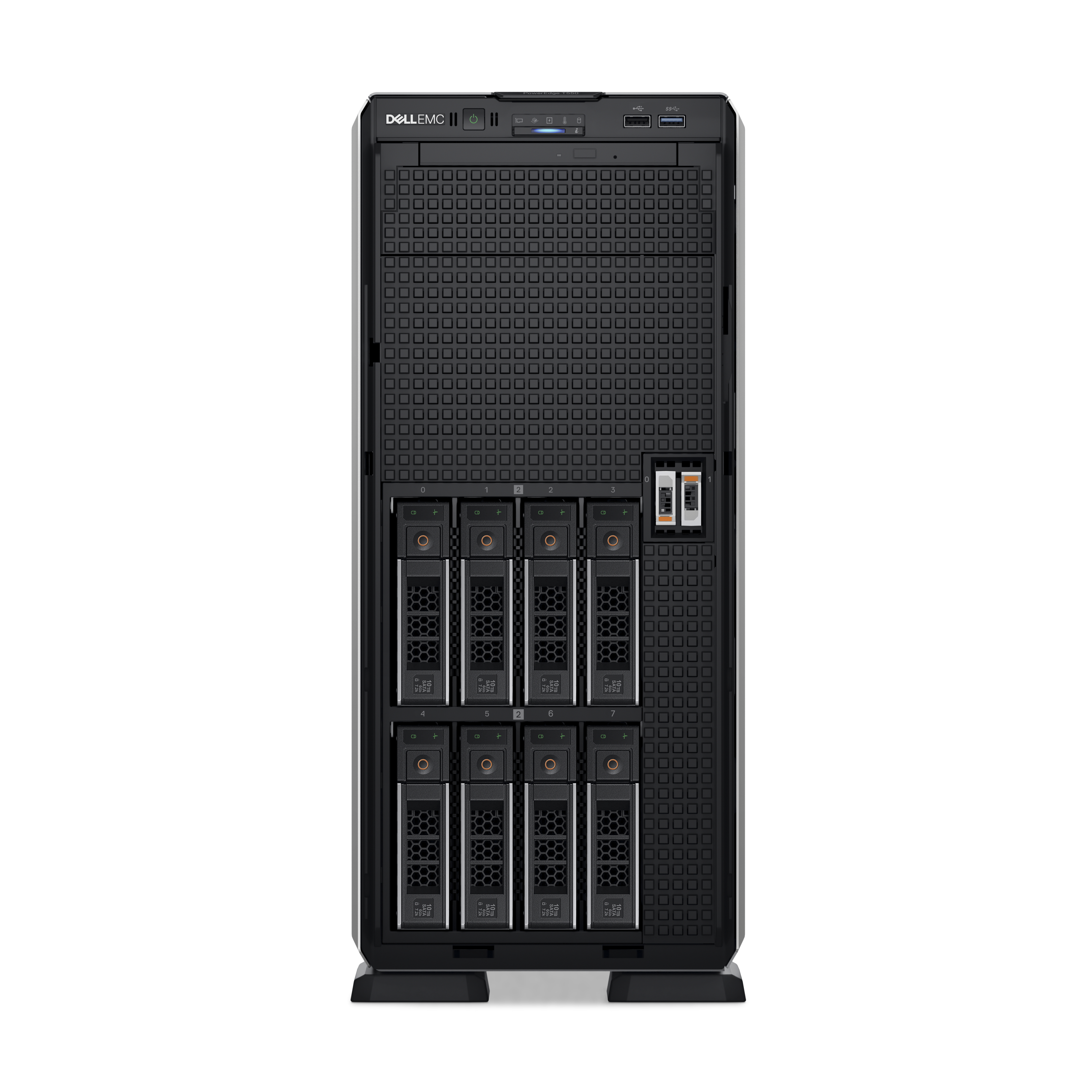 Dell PowerEdge T550 - Server - Tower - 5U - zweiweg - 1 x Xeon Silver 4314 / 2.4 GHz - RAM 32 GB - SAS - Hot-Swap 6.4 cm (2.5")