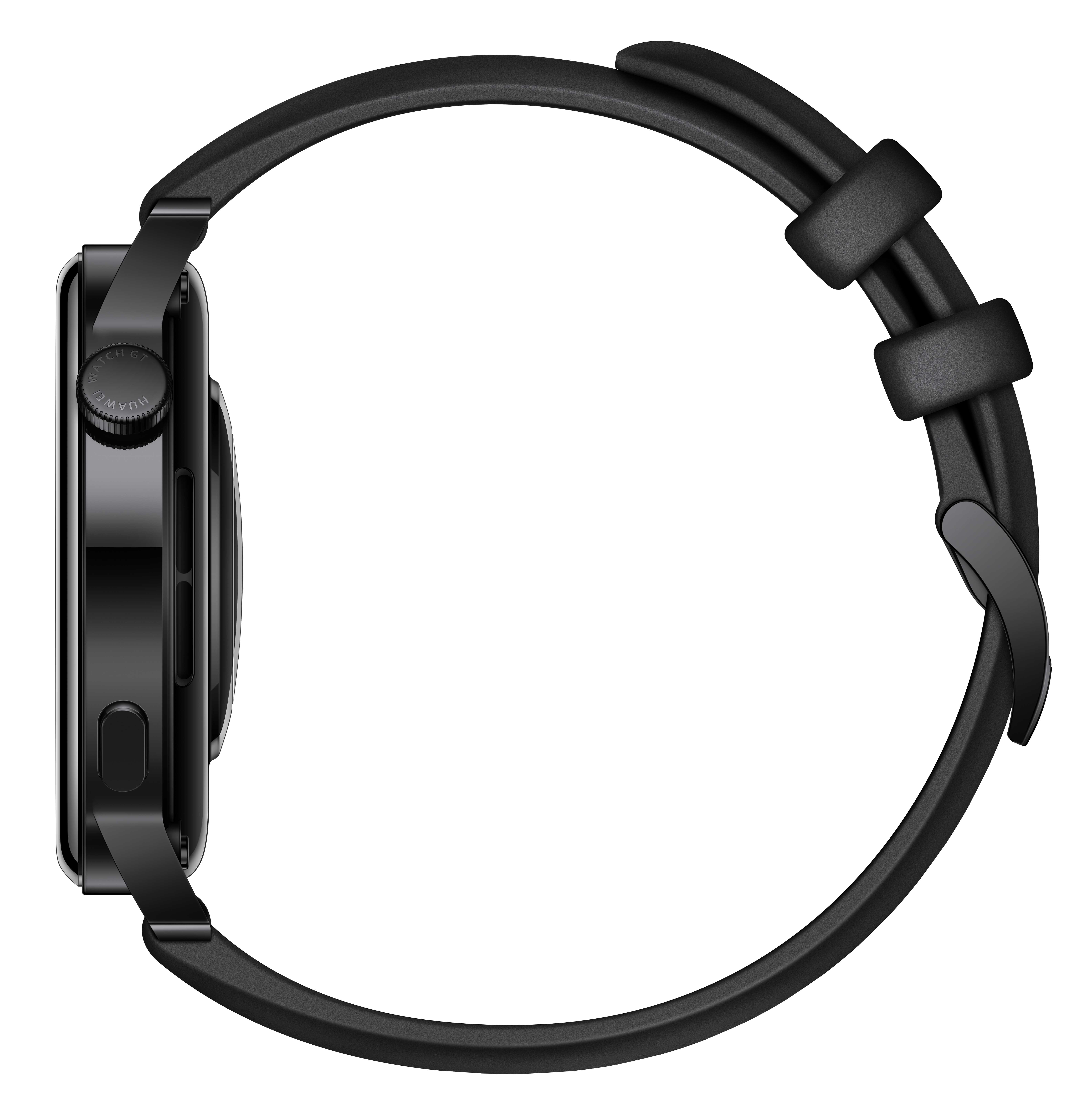 Huawei Watch GT 3 - Active Edition - 42 mm - schwarzes Edelstahl - intelligente Uhr mit Riemen - Flouroelastomer - schwarz - Handgelenkgröße: 130-190 mm - Anzeige 3.4 cm (1.32")