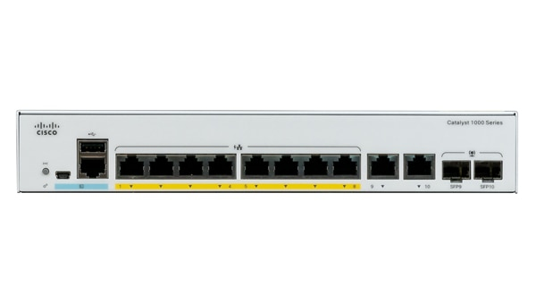 Cisco Catalyst 1000-8P-E-2G-L - Switch - managed - 4 x 10/100/1000 (PoE+)