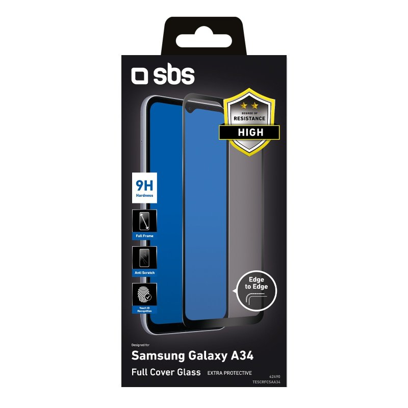 SBS Glas Displayschutz Full für Samsung Galaxy A34 schwarz