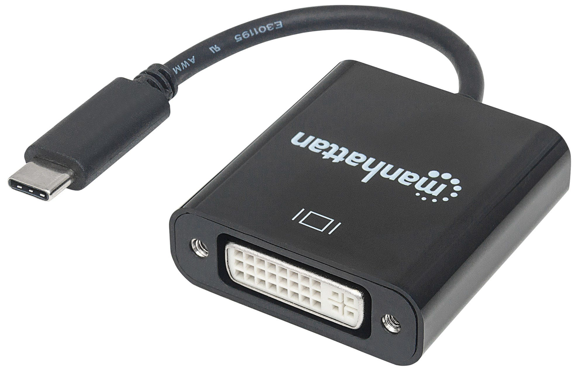 Manhattan USB 3.1 Typ C auf DVI-Konverter - Typ C-Stecker auf DVI-Buchse - schwarz - 3.2 Gen 1 (3.1 Gen 1) - USB Typ-C - DVI-Ausgang - 3840 x 2160 Pixel