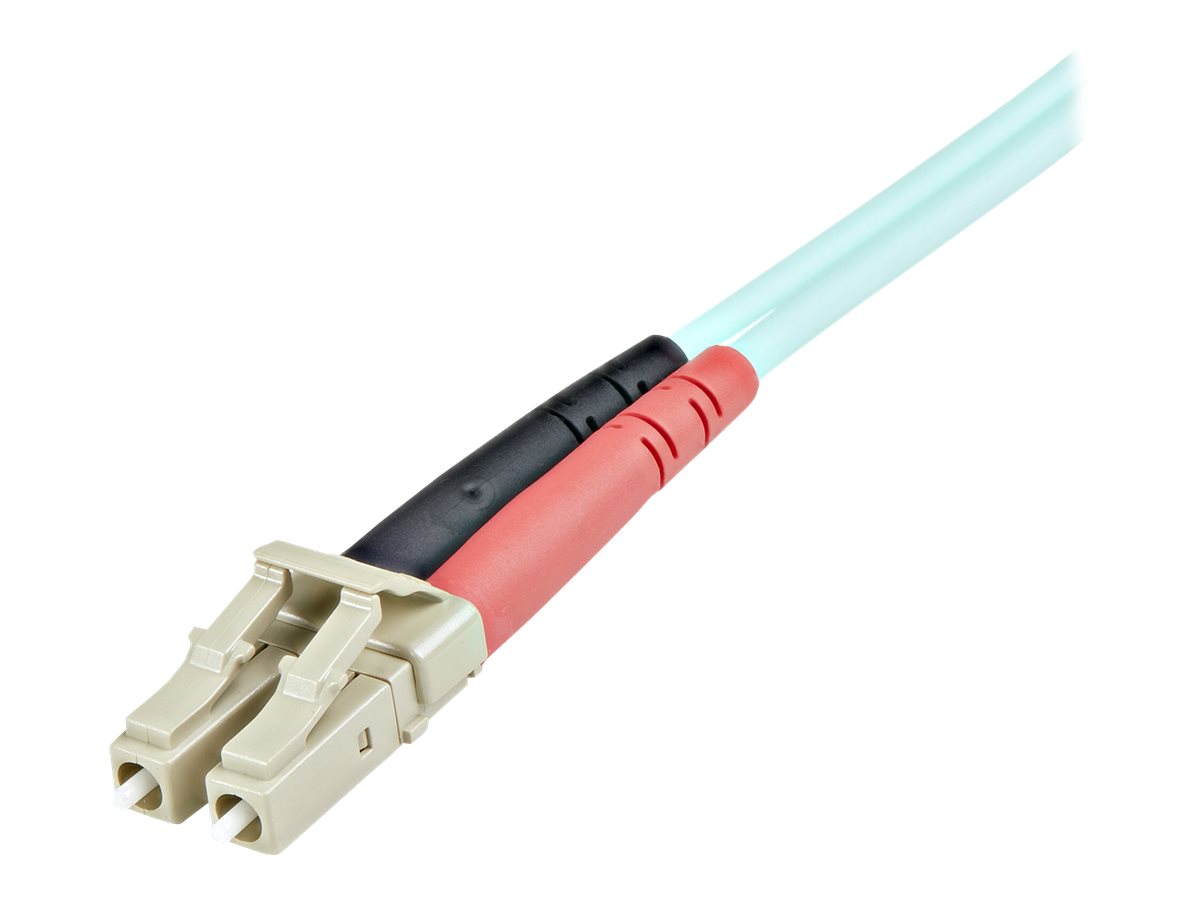 StarTech.com 1m (3ft) LC/UPC to LC/UPC OM3 Multimode Fiber Optic Cable, Full Duplex 50/125Âµm Zipcord Fiber Cable, 100G Networks, LOMMF/VCSEL, 
