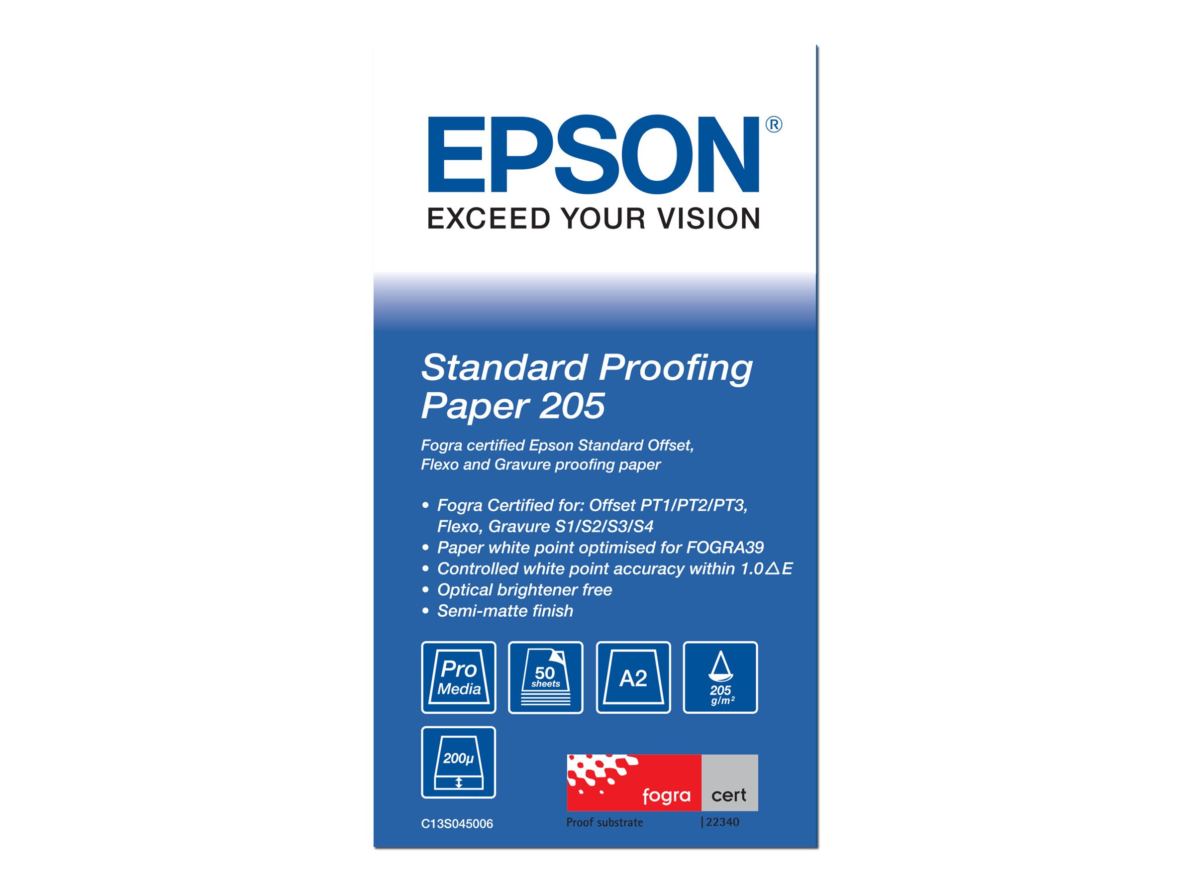 Epson Proofing Paper Standard - A2 (420 x 594 mm) 50 Blatt Proofing-Papier