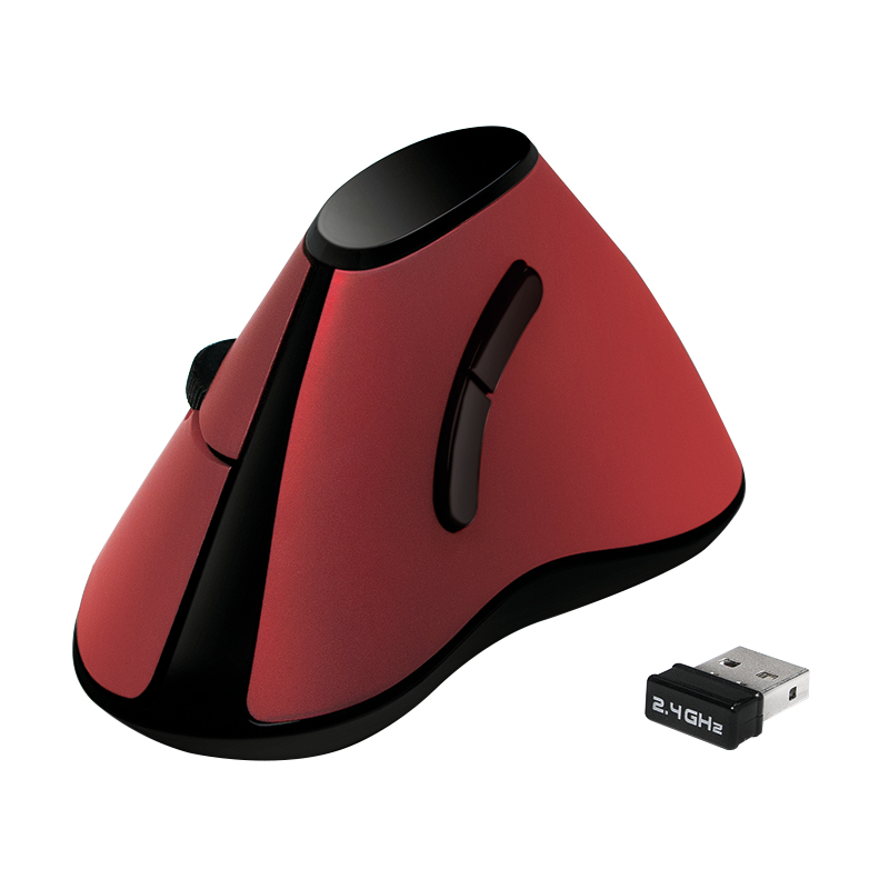 LogiLink Ergonomic Vertical - Vertikale Maus - ergonomisch - optisch - 5 Tasten - kabellos - 2.4 GHz - kabelloser Empfänger (USB)