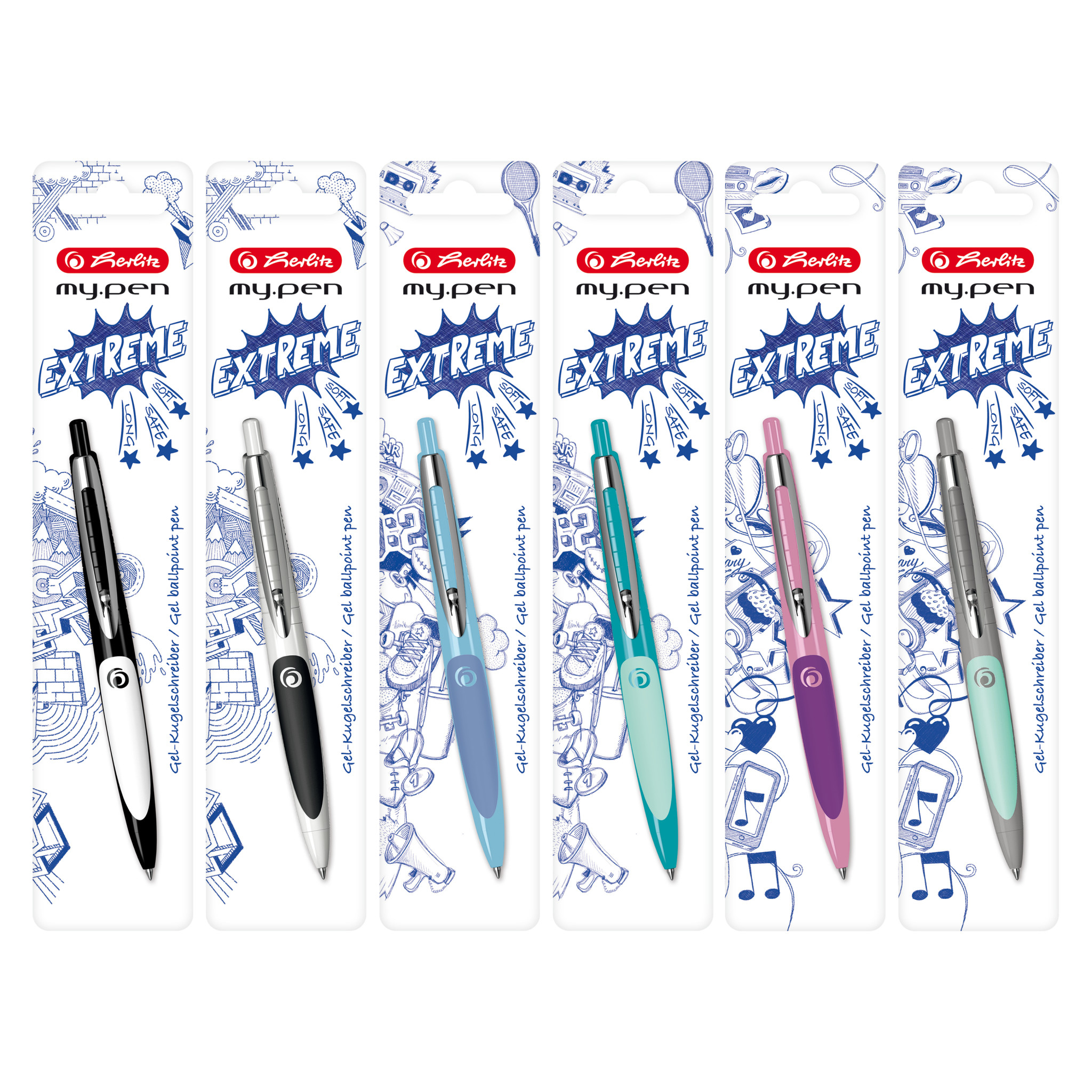 Herlitz my.pen - Blau - Blau - Clip-on retractable ballpoint pen - Beidhändig - 1 Stück(e) - Sichtverpackung