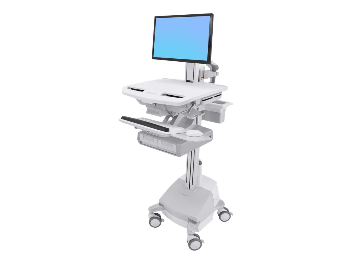 Ergotron Cart with LCD Pivot, SLA Powered, 2 Drawers - Wagen - für LCD-Display / PC-Ausrüstung - verriegelbar - medizinisch - Aluminium, verzinker Stahl, hochwertiger Kunststoff - Bildschirmgröße: bis zu 61 cm (bis zu 24 Zoll)