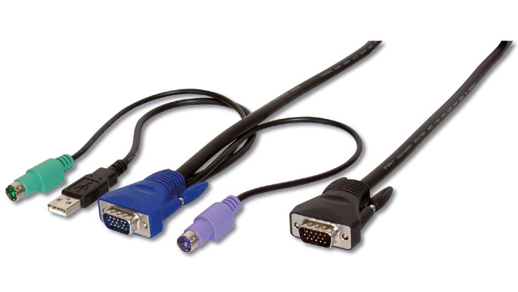 Assmann DIGITUS - Tastatur- / Video- / Maus- (KVM-) Kabel - USB, PS/2, HD-15 (VGA)