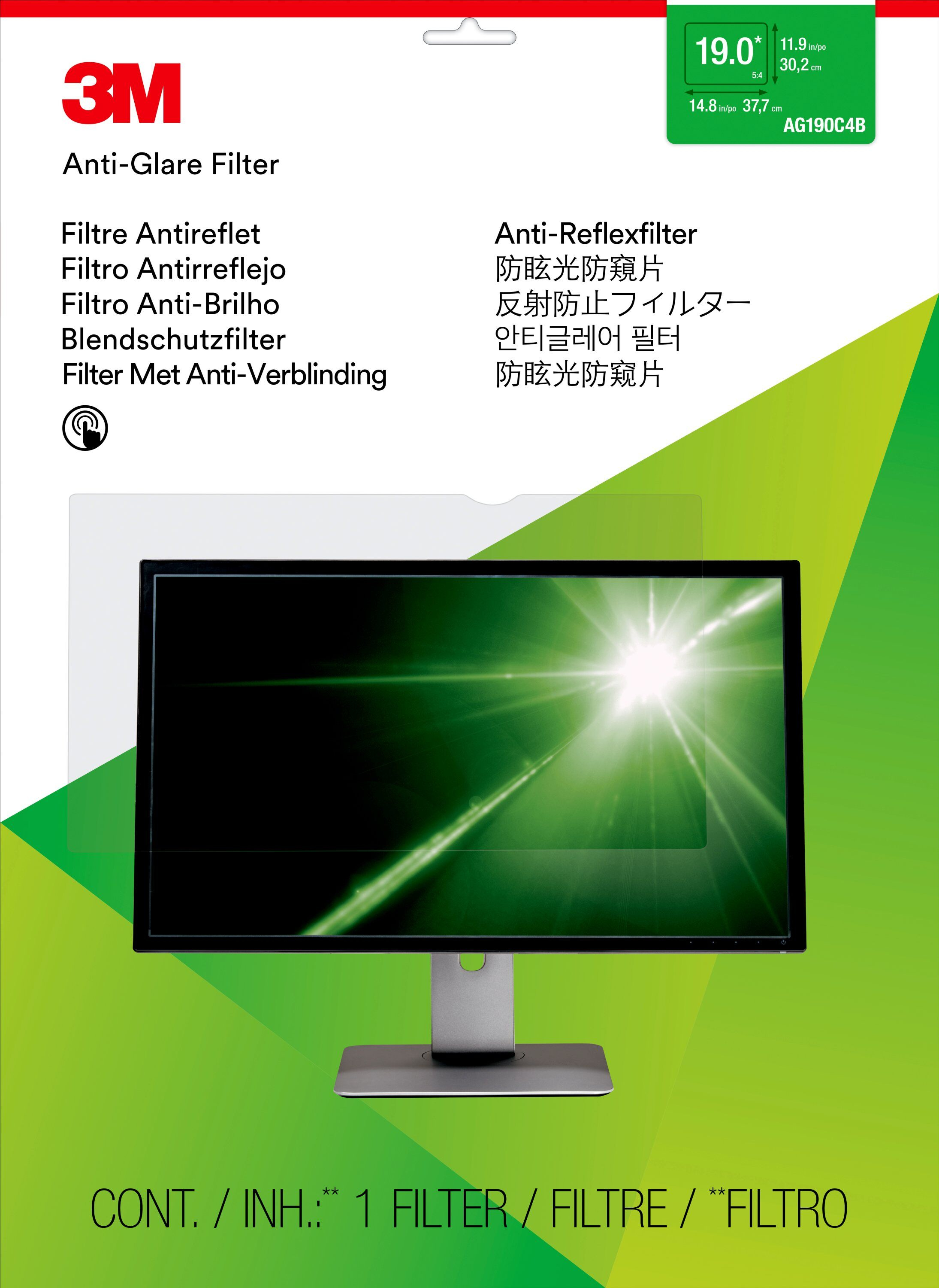 3M Blendschutzfilter für 19" Standard-Monitor - Display-Blendschutzfilter - 48.3 cm (19")