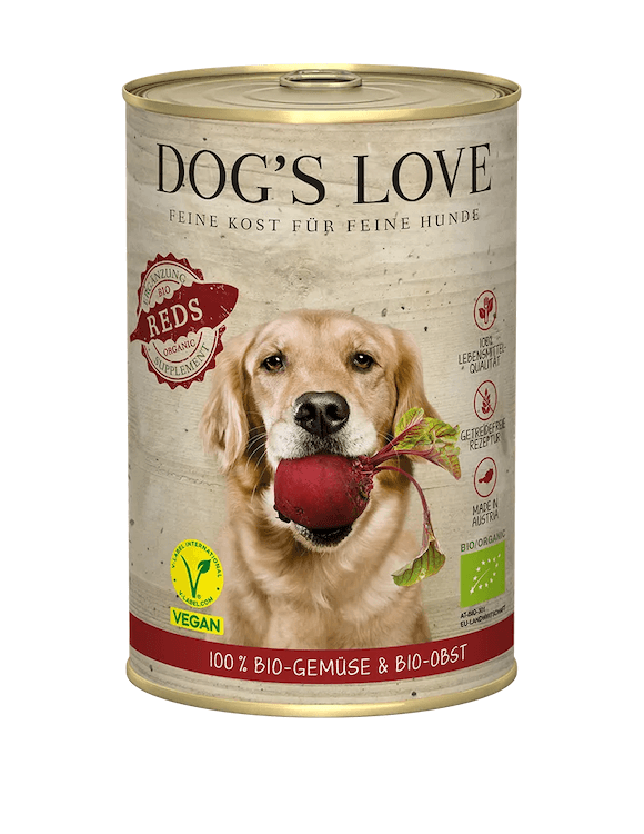 Dog's Love BIO REDS mit frischem Gemüse & Obst (vegan)