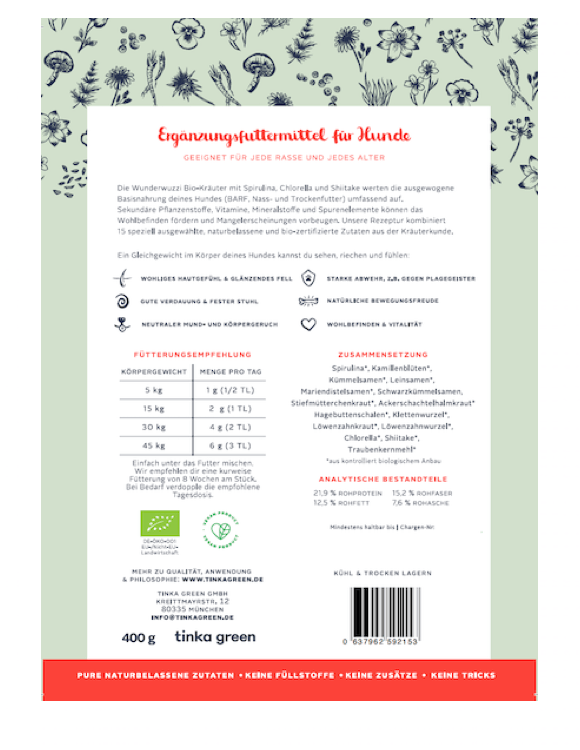 Tinka Green Nachfüllpack Wunderwuzzi Kräutermischung für alle Körperfunktionen
