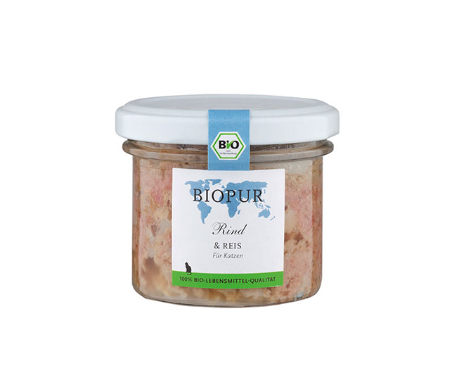Biopur Rind & Reis im Glas