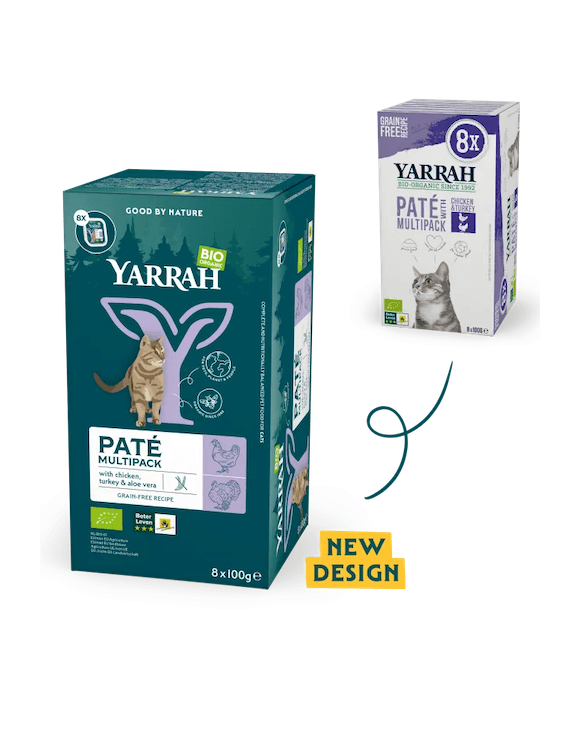 Yarrah Paté Multi-Pack Huhn/Truthahn mit Aloe Vera für Katzen
