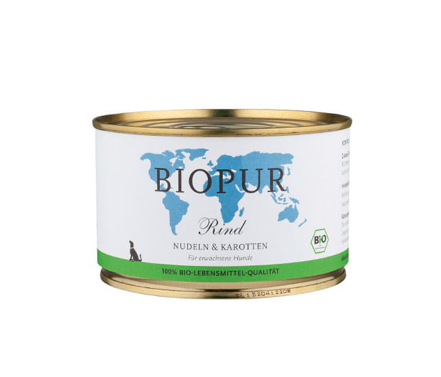 Biopur Hundefutter mit Rindfleisch - Lebensmittelqualität (Nassfutter)