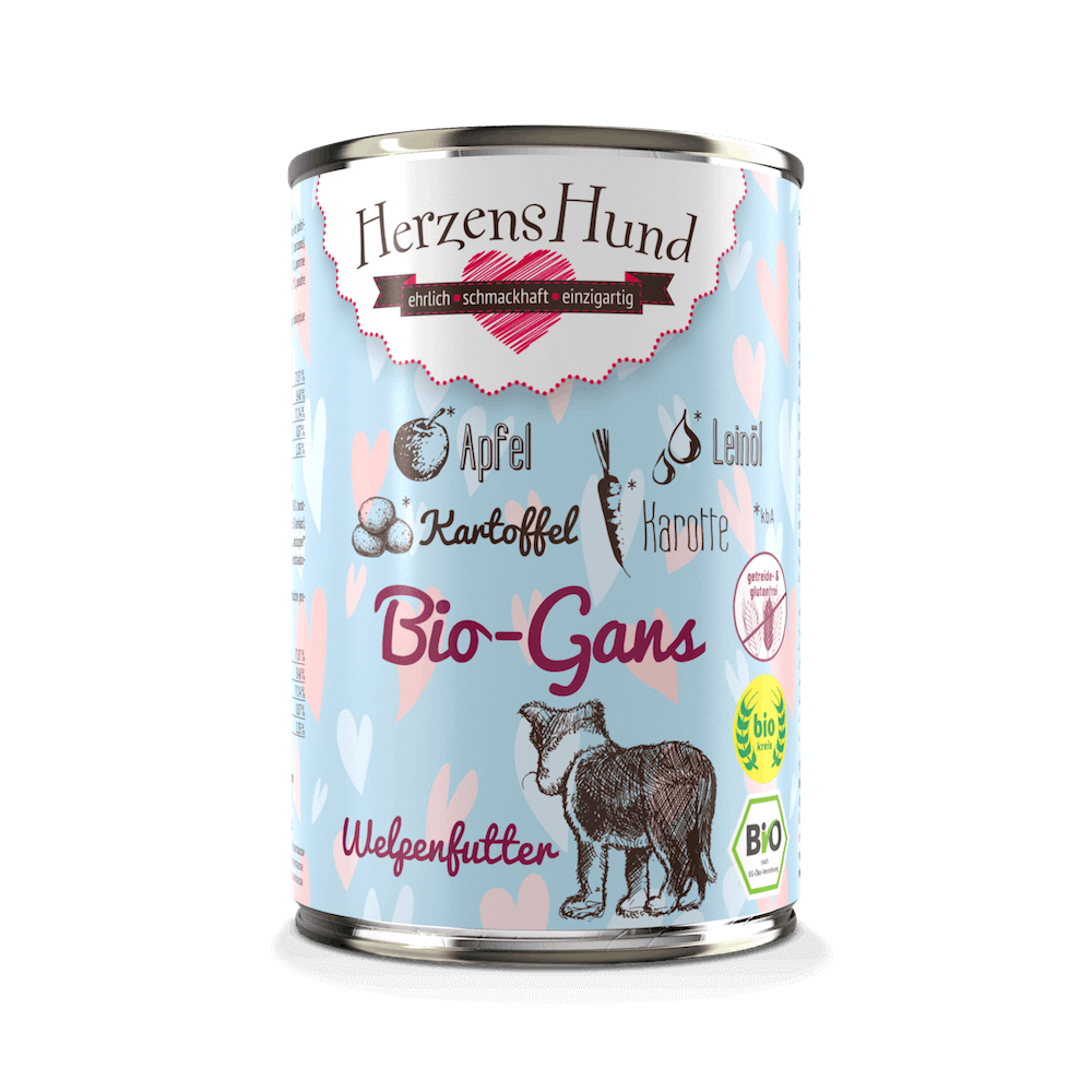 HerzensHund Gans mit Apfel für Welpen