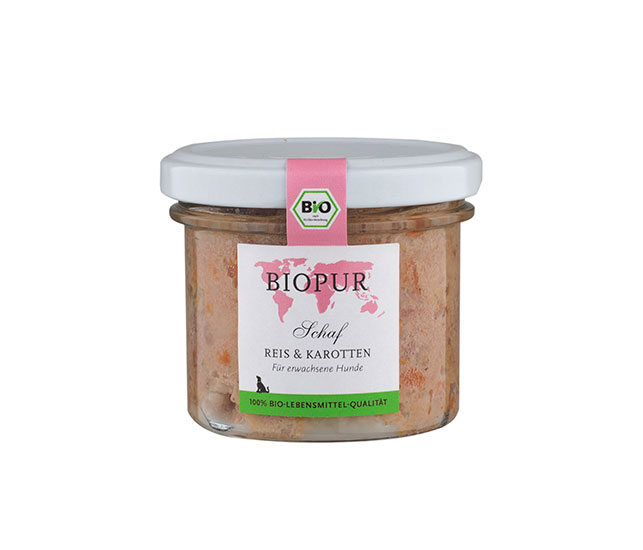 Biopur Schaf, Reis & Karotten im Glas