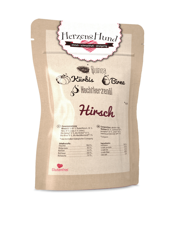 HerzensHund Hirsch mit Bio-Gemüse