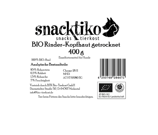 Snacktiko Rinder-Kopfhaut