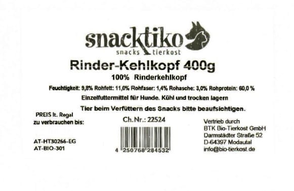 Snacktiko Rinder-Kehlkopf (Gurgel)