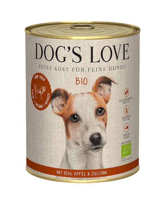 Dog's Love RIND, Naturreis, Apfel & Zucchini
