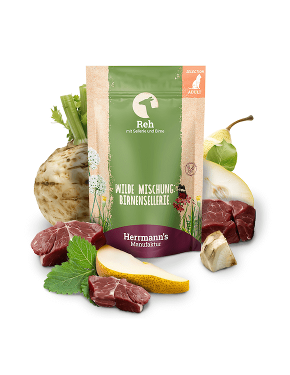 Herrmanns Reh mit Bio-Sellerie und Bio-Birne