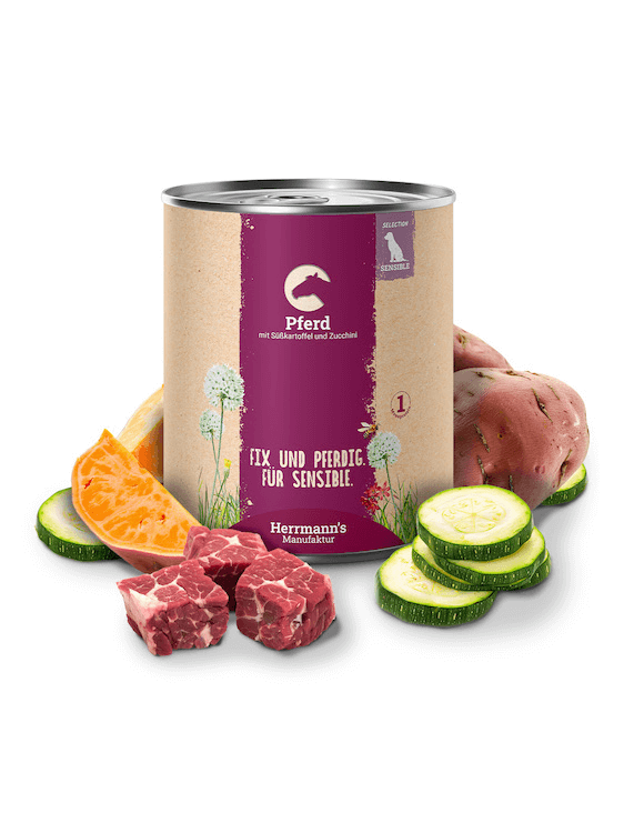 Herrmanns Pferd mit Bio-Süßkartoffel und Bio-Zucchini