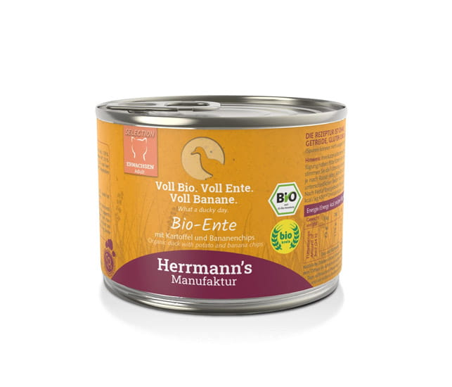 Herrmanns Ente mit Kartoffeln und Bananenchips