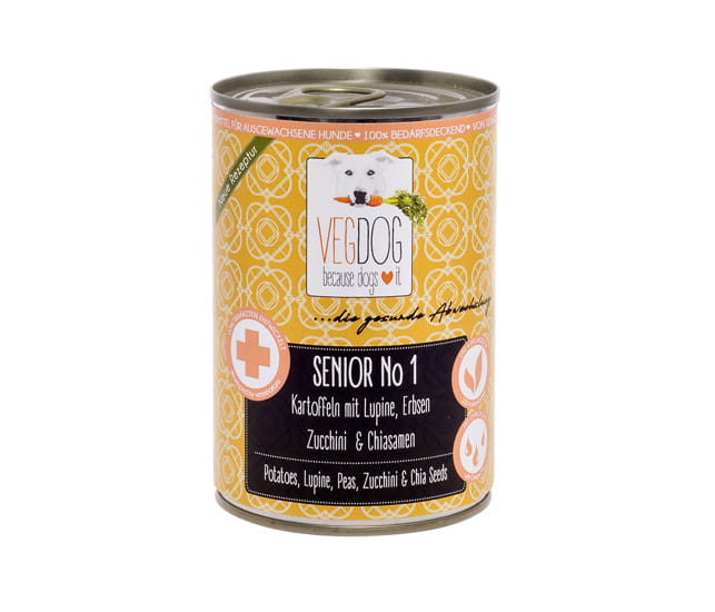 Vegdog Senior No 1 veganes Nassfutter für ältere Hunde, glutenfrei