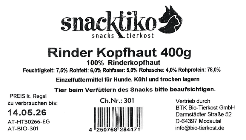 Snacktiko Rinder-Kopfhaut