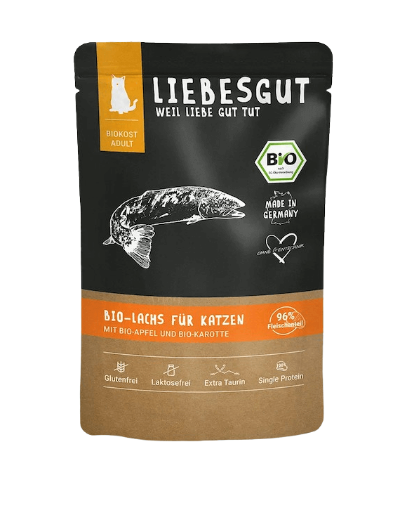 Liebesgut Lachs mit Apfel und Karotte (Adult für Katzen)