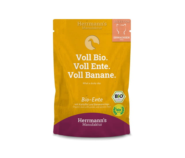 Herrmanns Ente mit Kartoffeln und Bananenchips