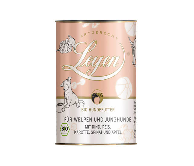 Leyen BIO-Hundefutter für Welpen und Junghunde mit Rind Single Protein Eiweiß