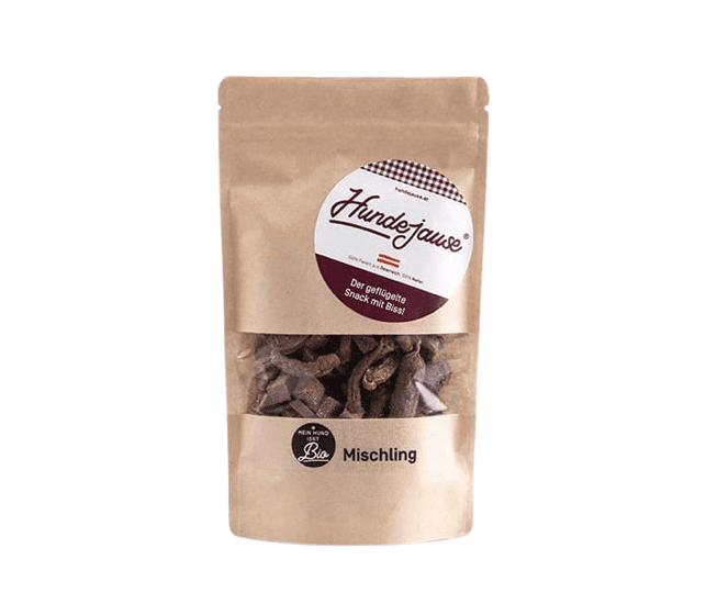 Hundejause Mischling (Würstchen, Chips, Salamis, Würfel)