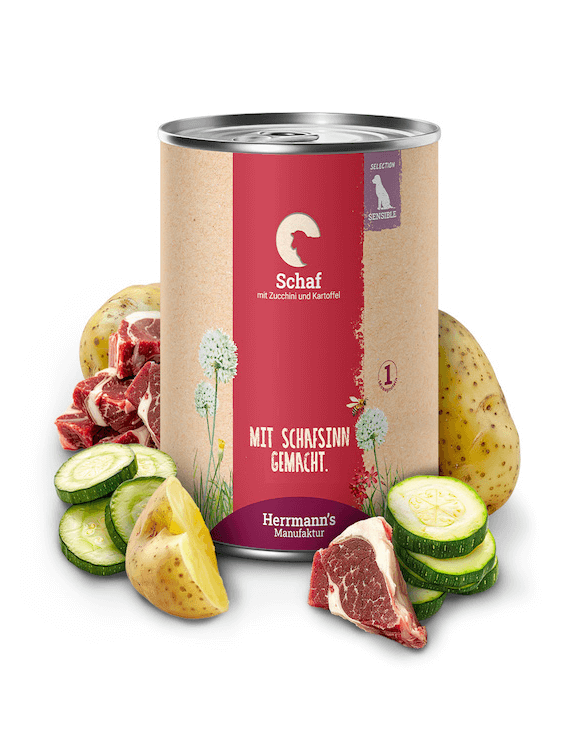 Herrmanns Schaf mit Bio-Zucchini und Bio-Kartoffeln