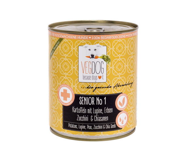 Vegdog Senior No 1 für ernährungssensible Hunde ohne Soja oder Gluten