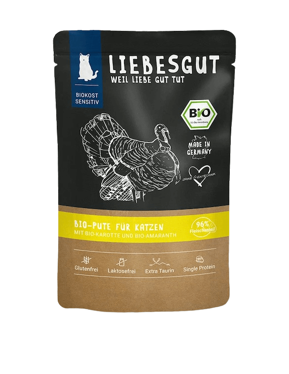 Liebesgut Pute mit Karotte und Amaranth (Sensitiv für Katzen)