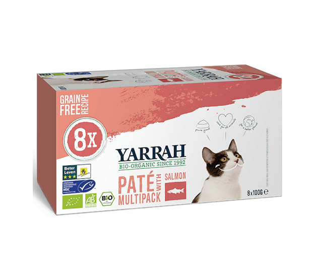 Yarrah Paté Multi-Pack Lachs mit Omega 3 & 6 für Katzen