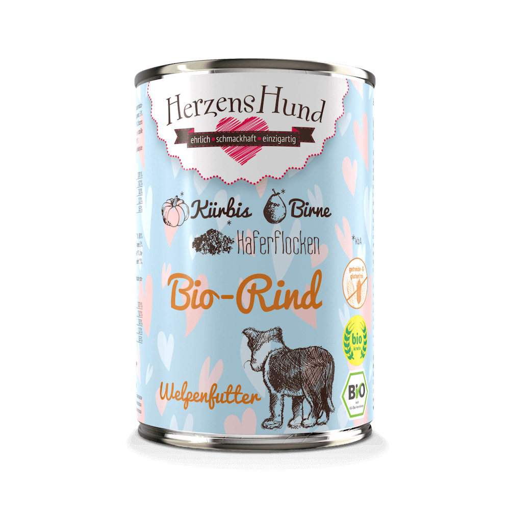 HerzensHund Rind mit Kürbis für Welpen