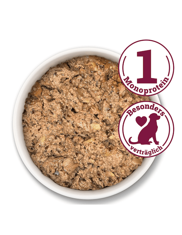 Herrmanns Hirsch mit Bio-Kartoffel und Bio-Quitte