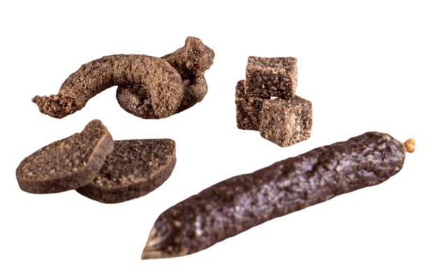 Hundejause Mischling (Würstchen, Chips, Salamis, Würfel)