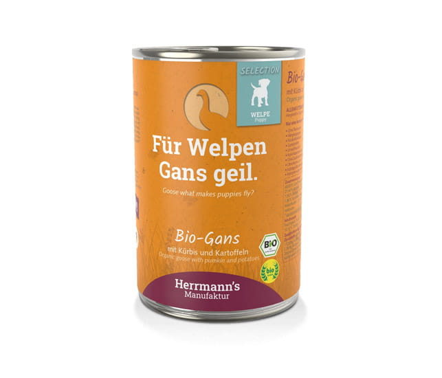 Herrmanns Welpe Gans mit Kartoffeln & Kürbis