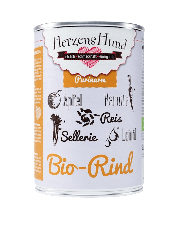 HerzensHund Rind mit Apfel - purinarm