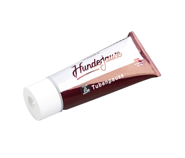 Hundejause Tubenpause (Geflügelwurst aus der Tube)