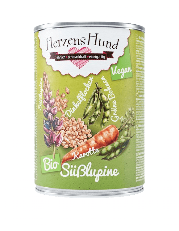 HerzensHund Süßlupine,Dinkel & Gemüse - Vegan