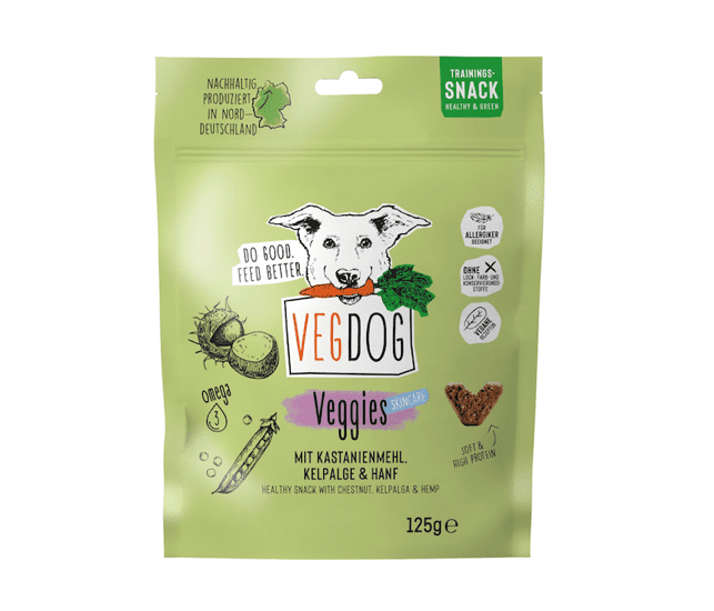 VegDog VEGGIES skincare Trainings-Snack mit Kelpalge und Hanf