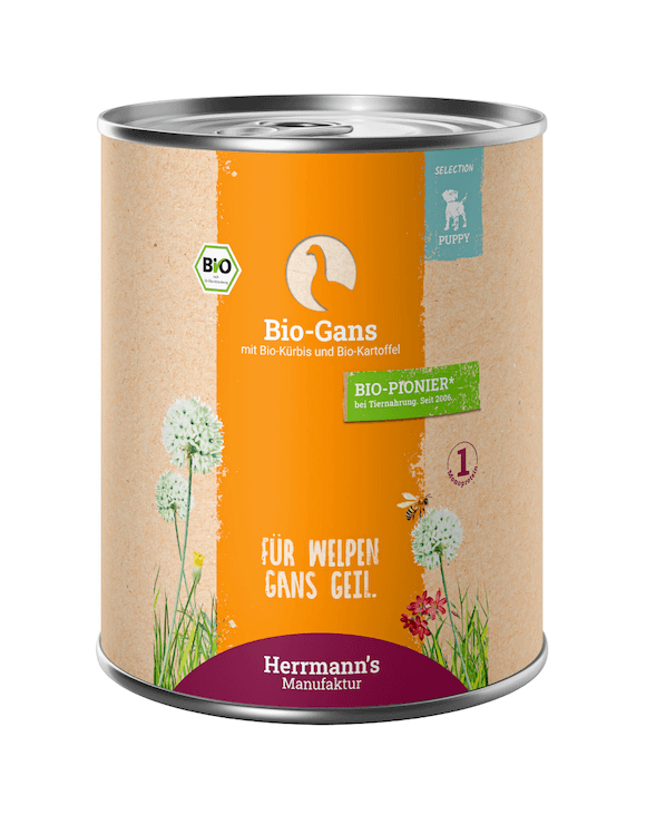 Herrmanns Welpe Gans mit Kartoffeln & Kürbis