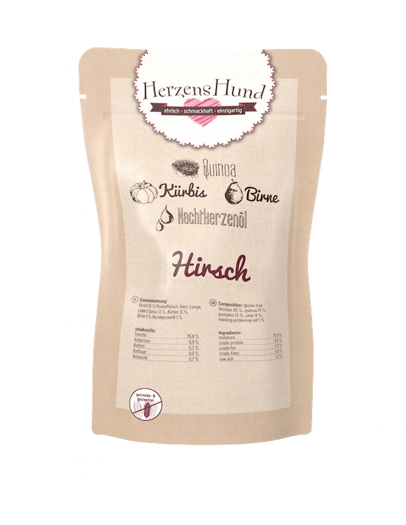 HerzensHund Hirsch mit Quinoa