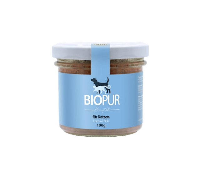 Biopur Lachs & Reis im Glas für Katzen