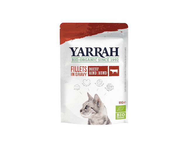 Yarrah Filets mit Rind in Soße im Pouch für Katzen