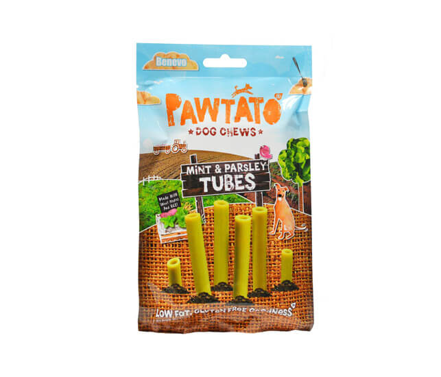Benevo Pawtato Tubes Mint & Parsley Hundesnack vegan ohne Zucker oder Getreide bestellen