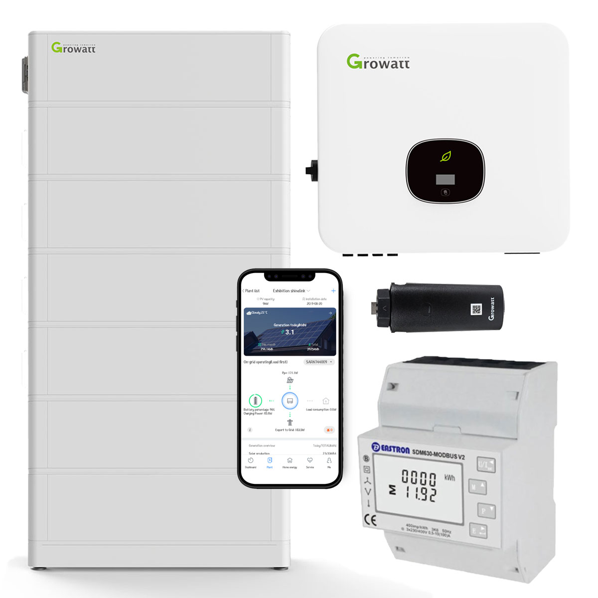 Growatt MOD 8000TL3-XH 8kW Hybrid Wechselrichter mit 15.3kWh Solarspeicher-Set